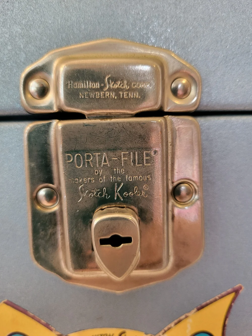 1970s Vintage Hamilton Skotch Metal Porta-File W/key And Original Label